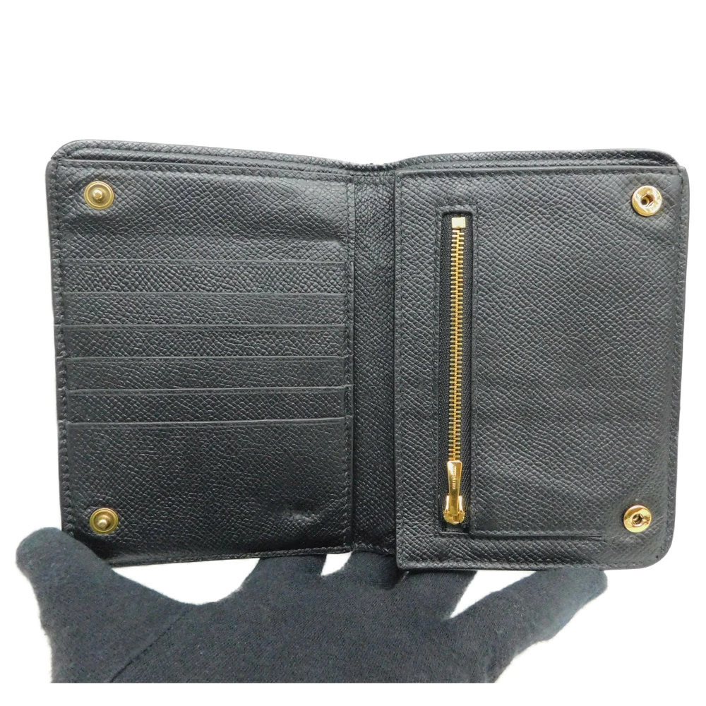 Balenciaga Black Button fold Compact Bi Snap Wallet Closure Black - Picture 7 of 10